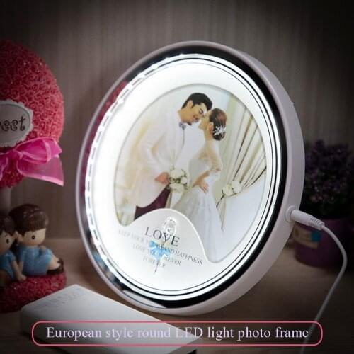 Nordic minimalist plastic glass photo frame 7 inch photo frame wall USB+LED luminous photo frame wall photo frame home decoratio