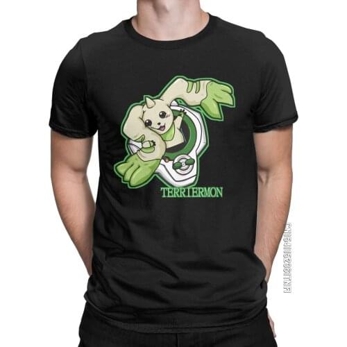 Men Digimon Adventure Terriermon T Shirt Cotton Tops Amazing Classic Short Sleeve Crew Neck Tee Shirt Birthday Gift T-Shirts