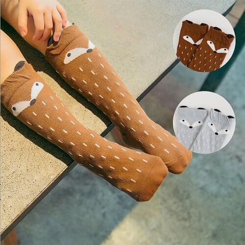 Leg Warmers Knee High Kawaii Fox Socks Cute Moustache Kids Fox Socks Toddler Knee High Baby Socks Girls Boys Fall Winter