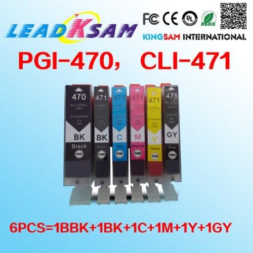 6x Ink Cartridge compatible for PGI470 CLI 471 PGI-470 CLI-471 replace For Canon MG7740 PIXMA MG5740 MG6840