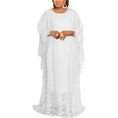 New African Lace Dresses for Women 2 piece sets 2021 Dashiki African Clothes Taditional Plus Size Boubou Robe Africaine Femme