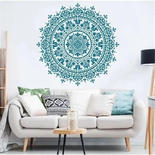 30/50cm Round Stencil Large For Decor Paint Template On The Wall Furniture Huge Giant Mandala Indian Arabic Ethnic