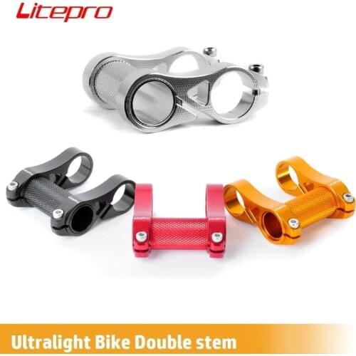 Litepro 25.4mm Folding Bike Stems Adjustable Double Stem 95g BMX Folding Bicycle Head Tube Modified Parts