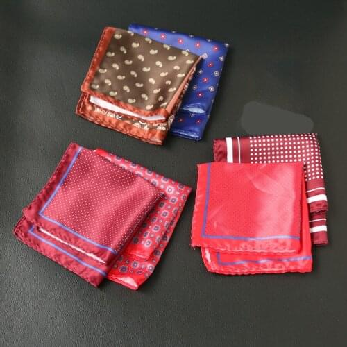 Linbaiway Mens Suits Hankerchief Scarves for Mens Paisley Printed Hankies Pocket Square Business Chest Towel Custom LOGO