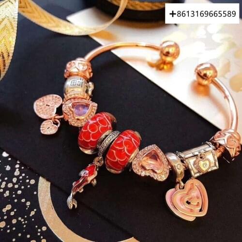 100% Pure Silver Original Copy 1:1 High Quality New Carp Red Series Bracelet Manufacturers Direct Batch Free Package