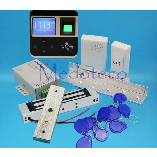 Full Fingerprint Access Control System Kit 125khz EM Card Access Controller +350lbs Magnetic Lock + ZL Bracket