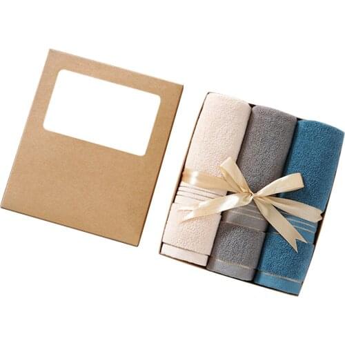 76cmx34cm Holiday Gift Towel Bath Towel Box 3PCS Soft Absorbent Cotton Adult Men and Women Household Washcloth Towels Set