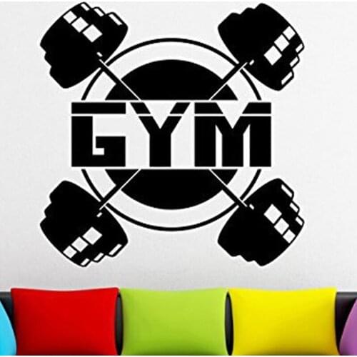 Gym Lettering Pattern Removable Wall Stickers for Personality Fitness Home Decor Vinyl Wall Decals Sport Art Murals YY155