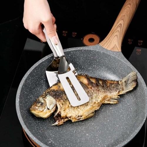 Stainless Steel Barbecue Tongs Fried Steak Shovel Fried Fish Spatula Shovel Meat Clips Bread Clamp Kitchen Tools Accessories