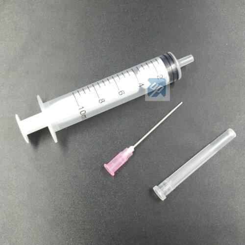 100sets 10ML syringe injector with 5cm needle and needle cap for refilling ink cartridge and CISS CIS