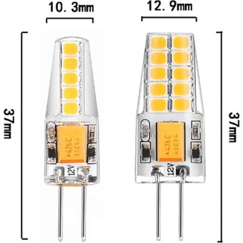 G4 LED 2835 SMD Lamp 3W 5W Bulb AC DC 12V Candle Silicone Lights Replace 30W 50W Halogen For Chandelier Spotlight