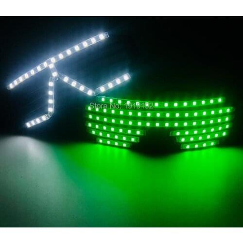 1piece LED Party Glasses Rave Glowing Eyewear for Christmas Halloween Birthday Night Bar Glow Party Supplies powered by CR2023