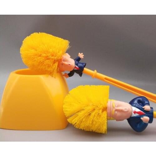 Trump Shaped Toilet Brush New Durable Plastic Household Bathroom WC Cleaning Borstel Toilet Cleaner Brushes Clean Tools