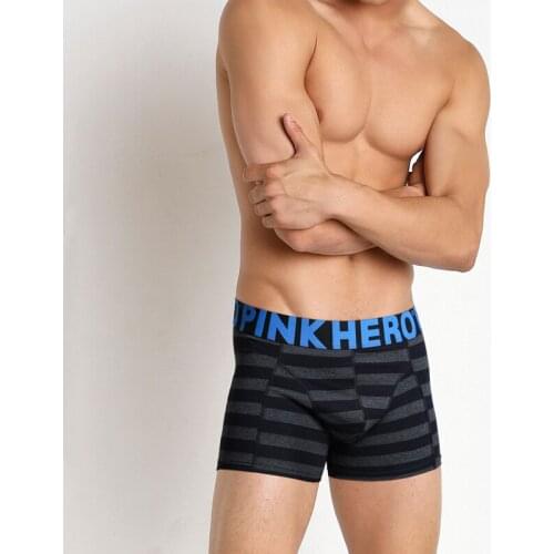 Pink Heroes Underwear Mens Boxer Shorts Male Panties Fashion Underpants Cotton Comfortable Breathable Sexy U-shaped Pouch