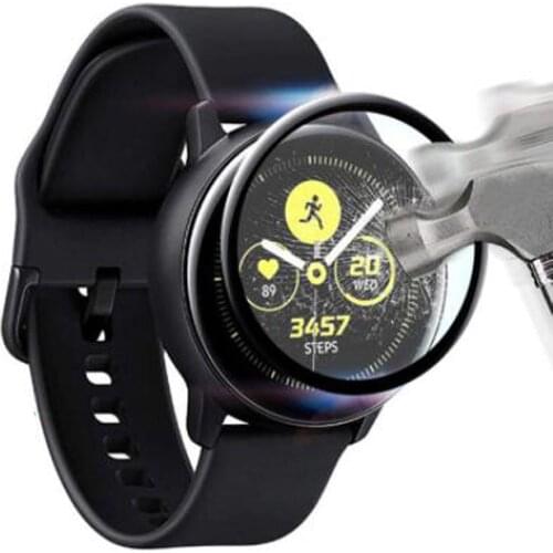 3D Curved Edge Soft Fibre Glass Protective Film Cover For Samsung Galaxy Watch Active 2 40mm 44mm Active2 Full Screen Protector