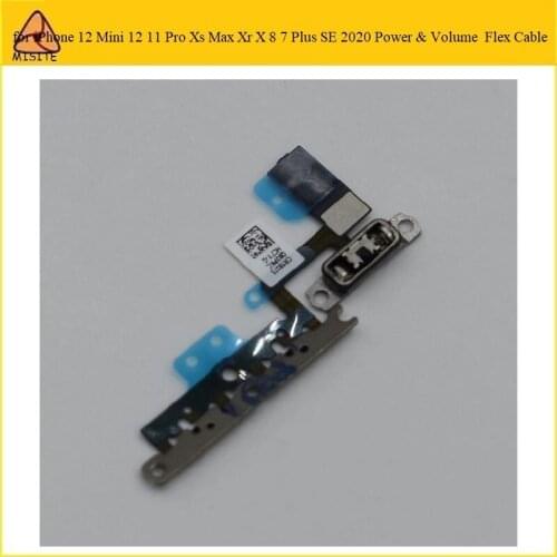 10Pcs Power Flex Cable For iPhone 11 Pro Volume Silent Switch On Off Side Button Flash Light Flex for iPhone11