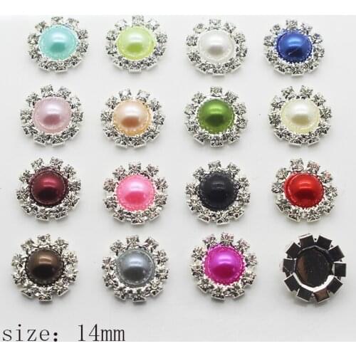 New fashion 10 pieces 14mm Diy wholesale price crystal pearl wedding jewelry accessories rhinestone crafts exquisite production