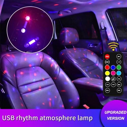 1X Remote Control Car Roof LED Ambient Lamp Portable Interior Star Atmosphere Light RGB Colorful Night Lights