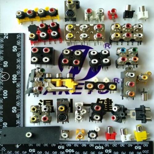 30pcs mixed Maintenance DIY audio socket AV lotus seat switch package experiment commonly used various types