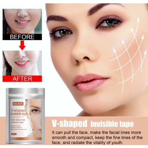 40pcs/Box Face Lift Tapes V-shaped Face Slimming Shaping Stickers Patches Invisible Thin Sagging Skin V-Shape Chin Adhesive