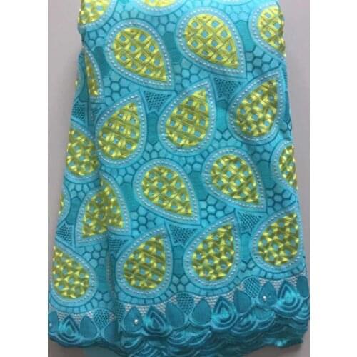 5yards/pc) Cotton African Lace Fabric 2020 High Quality Voile Lace In Switzerland Embroidery voile Lace Fabric YLL3268