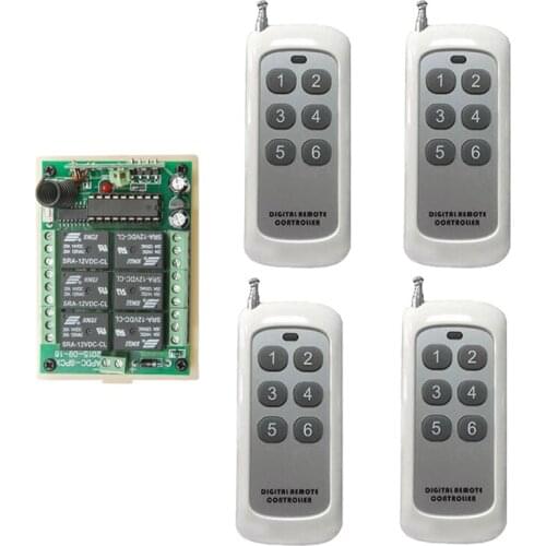 500m DC 12V 6CH 6 CH Small Channel Wireless Remote Control Controller Radio Switch Transmitter Receiver 315 / 433 MHz