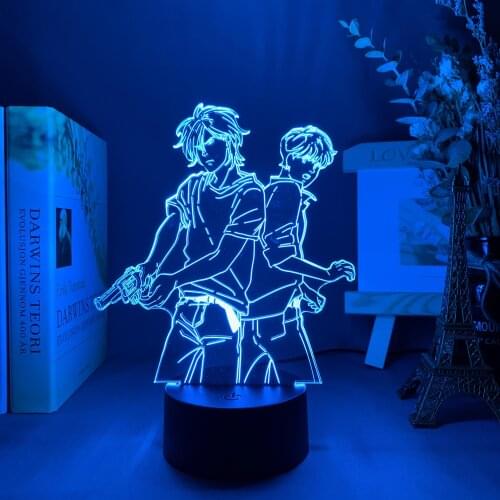 Banana Fish 3D Lamp Led Night Light Anime Cartoon for Bedroom Decor Child Kids Birthday Gift Manga Xmas Color Change Nightlight