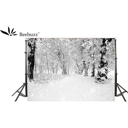 Beebuzz Photo Background Outdoor Snow Scene, Snow White Woods Photo Backdrop