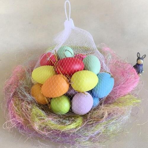 20Pcs Colorful Hanging Decor Solid Color Craft Ornaments Plastic DIY Painting Easter Eggs for Easter GiftsHome Party Decor