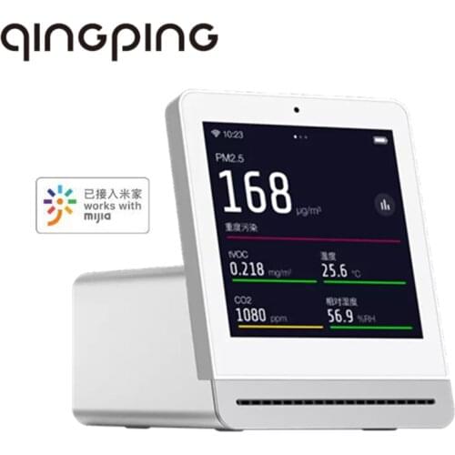 Qingping Air Detector Retina Touch IPS Screen Mobile Touch Operation Mijia APP Pm2.5 Air Monitor for Indoor Outdoor