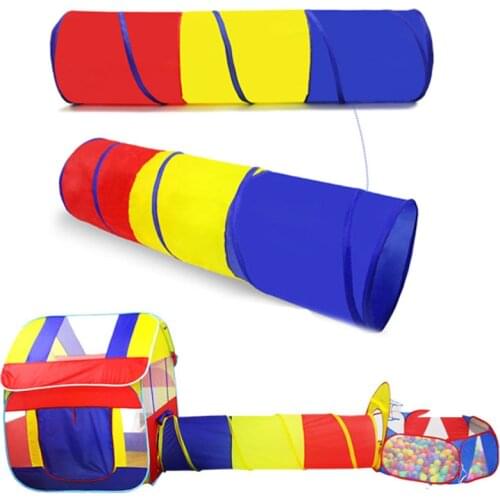 Kids Foldable Multicolored Play Tunnel Crawl and Explore Tent for Promotes Healthy Fitness, Early Learning and Muscle Developmen