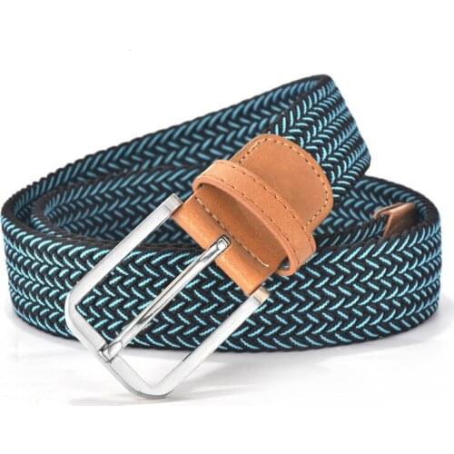 Men Women Casual Knitted Belt Woven Canvas Elastic Expandable Braided Stretch Belts Plain Webbing strap