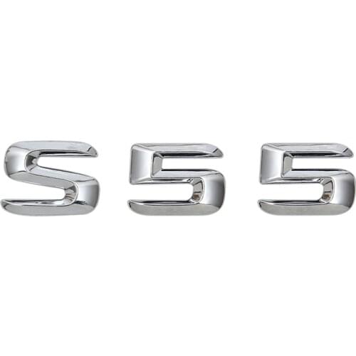 For W220 220SE W111 W116 W126 W140 W220 W221 W222 S55 AMG Chrome Number Letters Rear Trunk Emblem Badge Sticker
