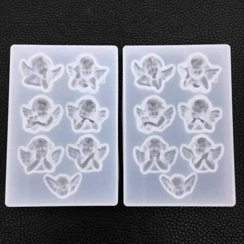 DoreenBeads Fashion Silicone Religious Resin Molds For Jewelry Making Angel White Color Molds Tool For DIY 12.5x8.5cm, 1 Piece