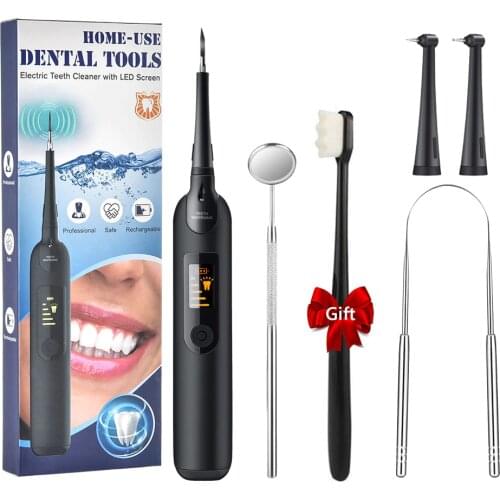 Electric Dental Calculus Remover with LED 5 Cleaning Mode Plaque Remover for Teeth Professional Teeth Polishing Cleaning Tools