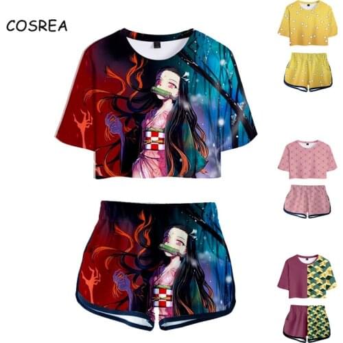 Demon Slayer Tshirt Women Men Kamado Nezuko Shorts Men Sport Shorts Female Demon Cosplay Costume Gifts Shorts Running T-shirt