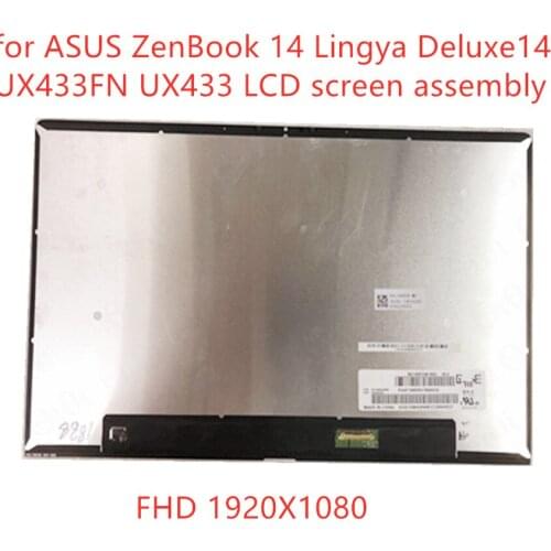 Perfect 14'' LCD screen+glass assembly without Bezel FHD 1920X1080 FOR ASUS ZenBook 14 Lingya Deluxe14 UX433FN UX433