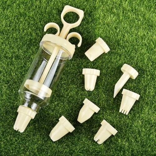 Baking Tool Cookie Tips Pastry Nozzles Plastic 1 Set 8Pcs Cream Nozzle Cream Gun DIY Pastry Syringe Extruder Kitchen Gadgets