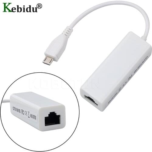 Kebidu 10/100Mbps RJ45 Adapters Micro USB To RJ45 Network Card Micro USB 2.0 Ethernet Cable For Android PC Laptop Tablets