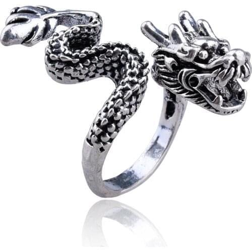 Retro Punk Opening Resizable Dragon Rings Steampunk Hip Hop Personality Finger Accessories Ring Women Men Party Club Rings