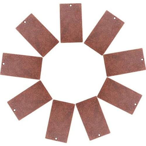 200pcs 32x18x0.5mm Metal Copper Tags, Brass Blank Stamping Tag Jewelry Making DIY Charm Pendants, Rectangle, Red Copper