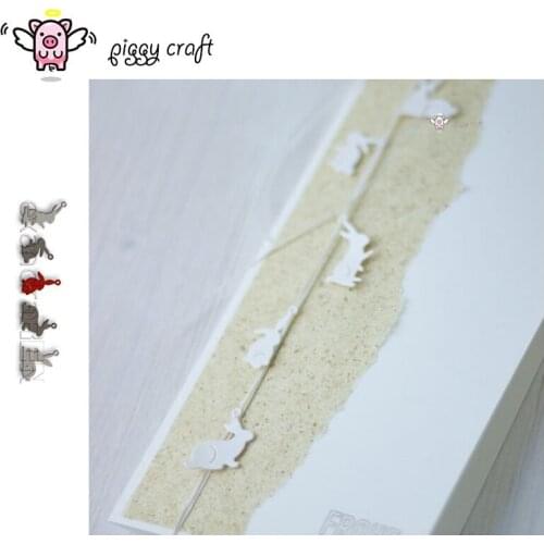 Piggy Craft metal cutting dies cut die mold Rabbit hanging tag Scrapbook paper craft knife mould blade punch stencils dies