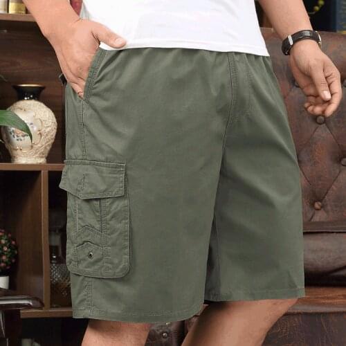 Summer new cotton five-point pants mens shorts plus fertilizer plus size mens pants overalls