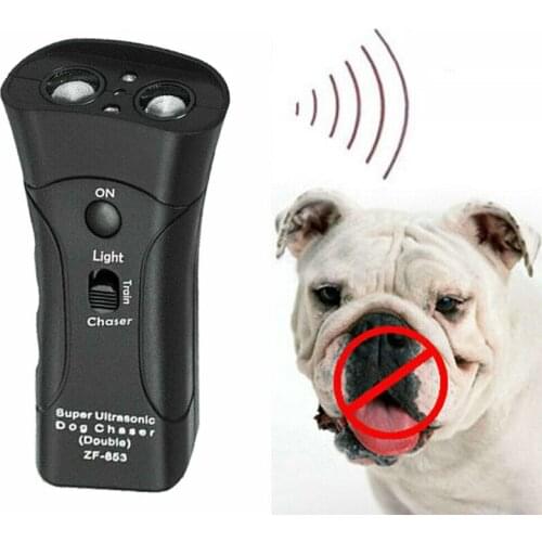 Dog Repeller LED Ultrasonic Pet Anti Dog Barking Pet Trainer Dog Repeller Gentle Chase Training Double Head Trumpet Dog Repelle