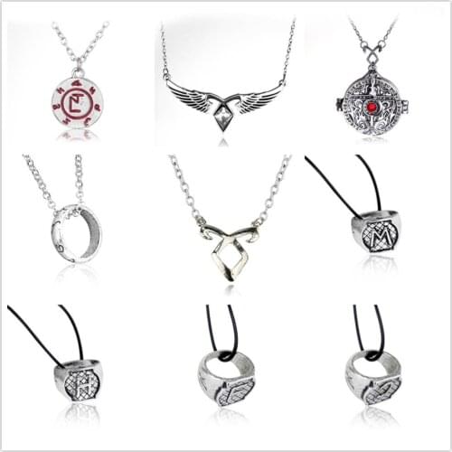 Movie City of Bones Pendant Necklace Angelic Forces Power Rune The Mortal Instruments Shadow Hunter Statement Necklace Jewelry