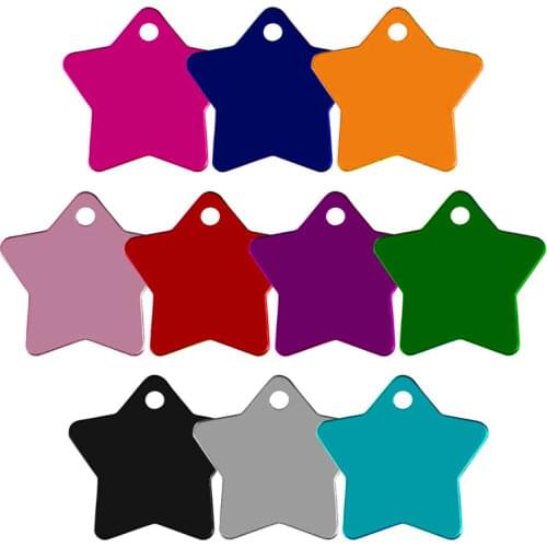Star Shaped Jewelry Dog Plates Pendant Customized Pet Cat Id Name Tag Accessories Free Shipping