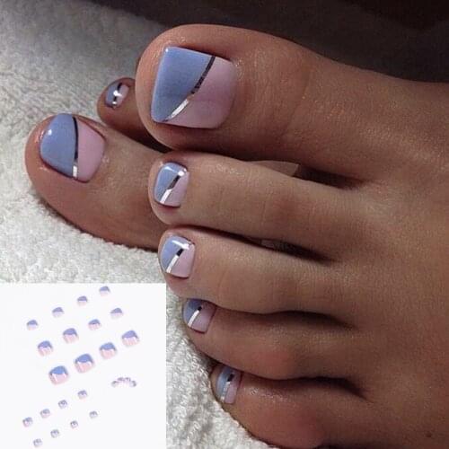 Full Cover Manicure Tool Wearable French Toes False Nails Nail Tips Fake Nails