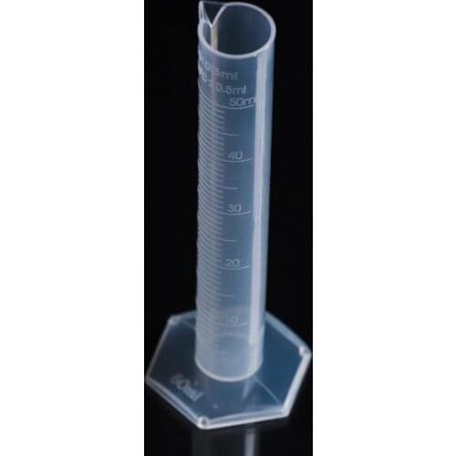 100pcs 50ml Transparent Plastic Measuring Cup Cylinder Trial Liquid Tube Laboratory Test Graduated Jar Tool SN3142