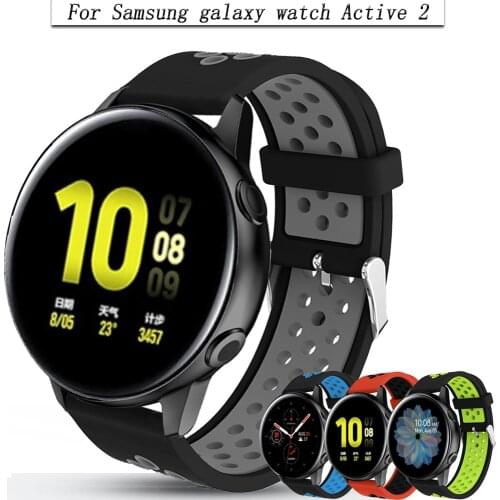For Samsung Galaxy Watch Active 2 Strap Silicone Replacement 20mm Watch band Active2 40mm 44mm Bracelet amazfit bip ремешок