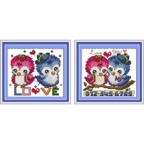 Romantic journey cross stitch kit cartoon bird lover count stamped 14ct 11ct hand embroidery DIY handmade needlework supply free